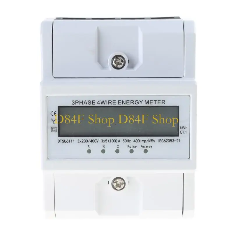D84F 3 Phases 4 Wire Energy Meter Electricity Meter 3x 220V/380V DIN Intermediate Meter for Power Measurement System