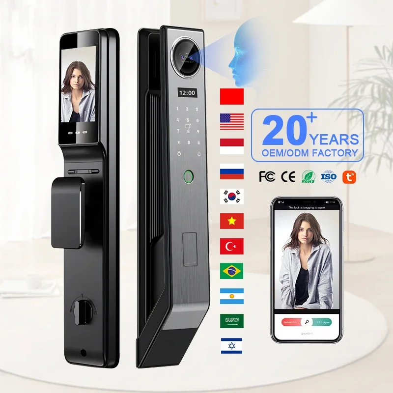 

Tuya Smart Digital Fingerprint Lock Automatic Biometric Lock Ic Card Wifi App Combination Home Security Door Smart Locks