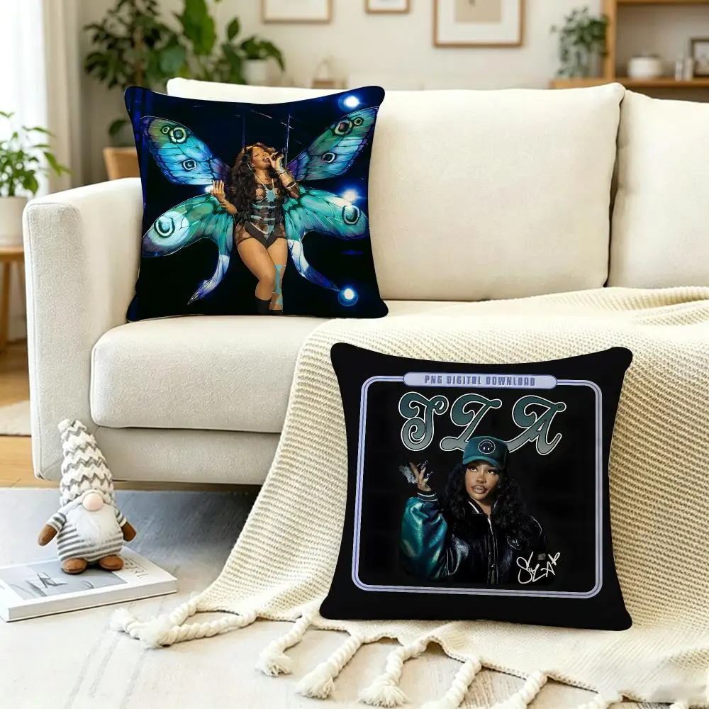 singer s-SZA Cushion Cover Anti-dustmite Pillowcase Invisible zipper silky short plush Sofa cushion cover