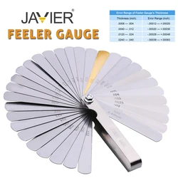 JAVIER14/16/25/26/32Blades Metric Thickness Gage Set Tappet Valve Feeler Gauge/metric With Brass Measuring Range 0.04mm - 0.88mm