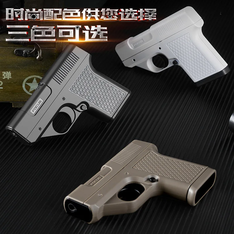 

New Clip Gun Type Lighter Three Capacity Cigarette Holder Windproof Butane Gas Jet Blue Flame Lighters Men's Gifts Tool(NO GAS)