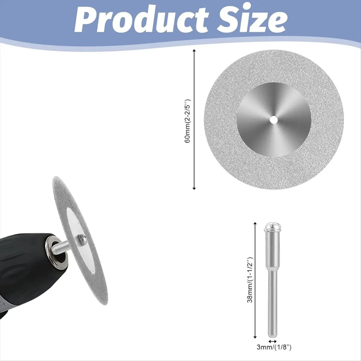 

ABZT 10 Pcs Glass Cutting Disc 60mm Cutting Wheel Cut Off Wheels for Rotary Tool Drill Attachment Polishing Tiles