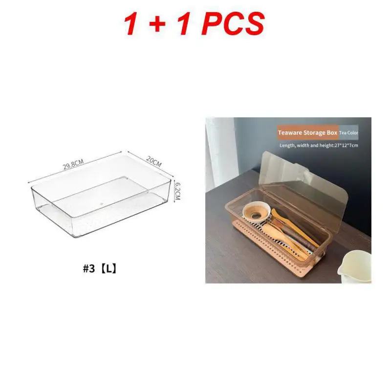 

Drawer Storage Box Transparent Cosmetic Closet Bin Case Cosmetic Storage Drawer Kitchen Sorting Box Non-punching Storage Shelf