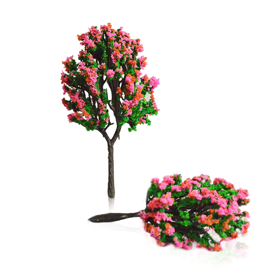 Mini Color Tree Model for Making DIY Building, Sand Table, HO Railway, Cena do Jardim, Layout de Plantas, Diorama Kits, 4cm, 50Pcs, 100Pcs