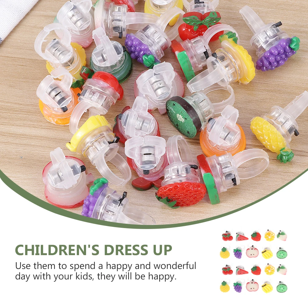 

28 Pcs Glowing Ring Rings for Girls Finger The Crystal Plastic Halloween Led Child