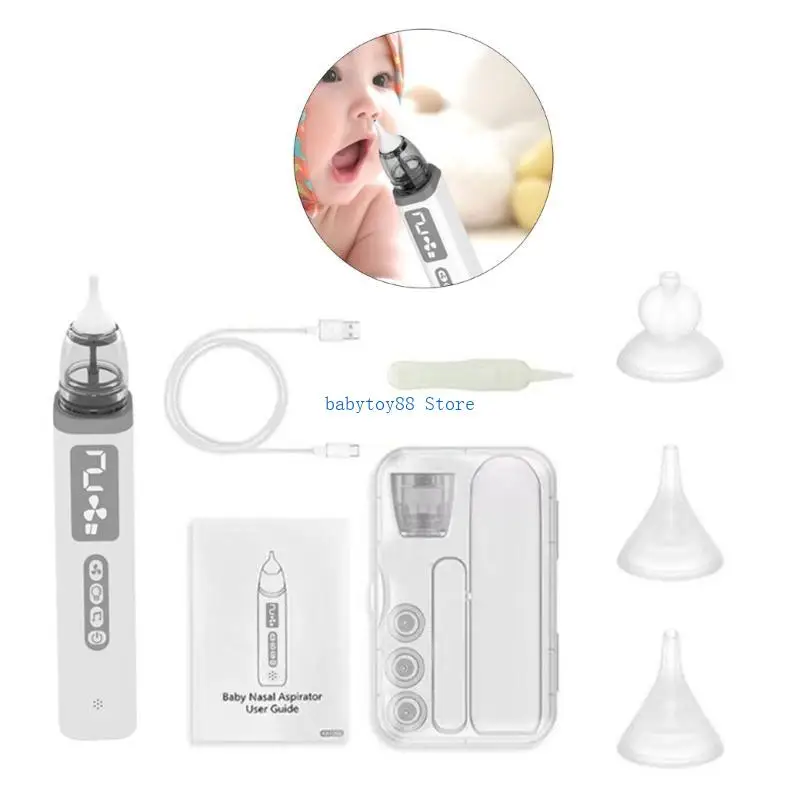 Y4UD Electric Baby Nasal Aspirator with 3 Silicone Tip Baby Nose Sucker Tool set