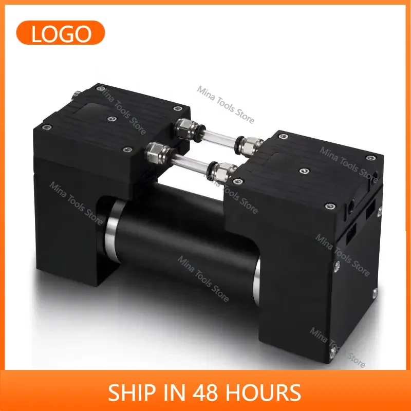 Double-head in Parallel 60LPM 24V DC Oilless High Pressure Aluminum Alloy Micro Diaphragm Vacuum Pump for Automation