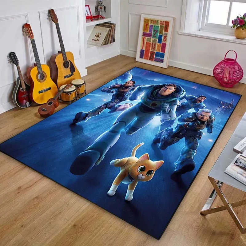 Disney 3D Lightyear Pattern Living Room Bedroom Carpet Bedside Bathroom Floor Mat Non-slipMat Kid's Room Play Mat Home Decor