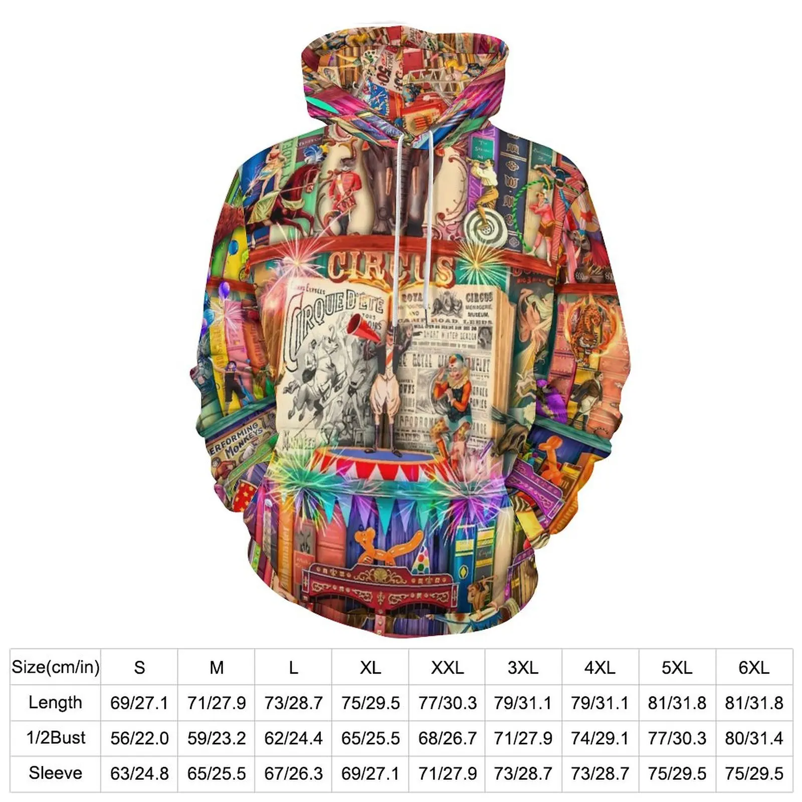 Library Casual Hoodies Long Sleeve The Marvelous Circus Y2k Pullover Hoodie Spring Loose Custom Oversized Sweatshirts