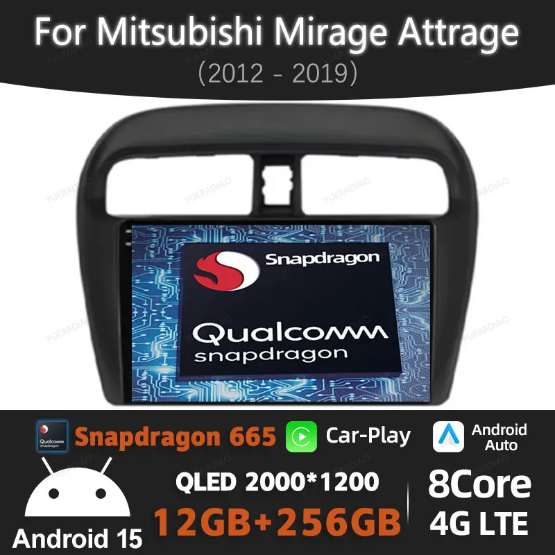 

Android 15 Car Radio For Mitsubishi Mirage Attrage 2012 2018 2019 Space Star 2014 NAVI GPS Multimedia Video Player 4G WIFI QLED