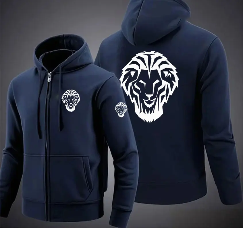 Leon Athletic Club de Bilbao primavera y otoño moda para hombre sudaderas con capucha con cremallera ocio chaqueta versátil abrigo sudaderas