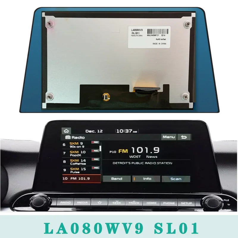 Original LA080WV9 SL01 LA080WV9(SL)(01) 8‘’ Car LCD Display Screen Panel For K-ia F-orte MK3 Car Navigation Radio Replacement
