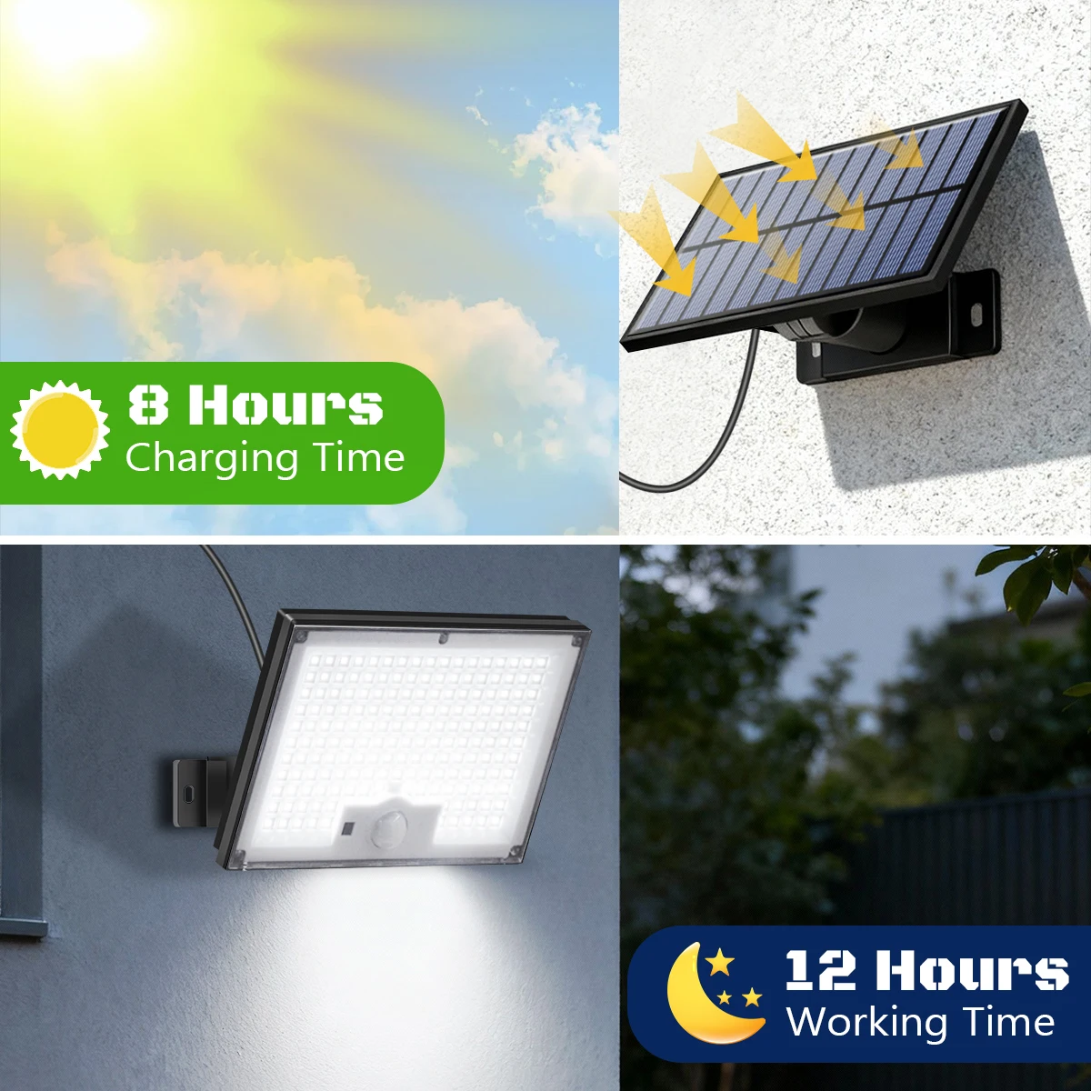 Solar Lights Outdoor with Motion Sensor Solar Flood Lights Waterproof Dusk to Dawn Solar Powered Security Spot Lights for Porch