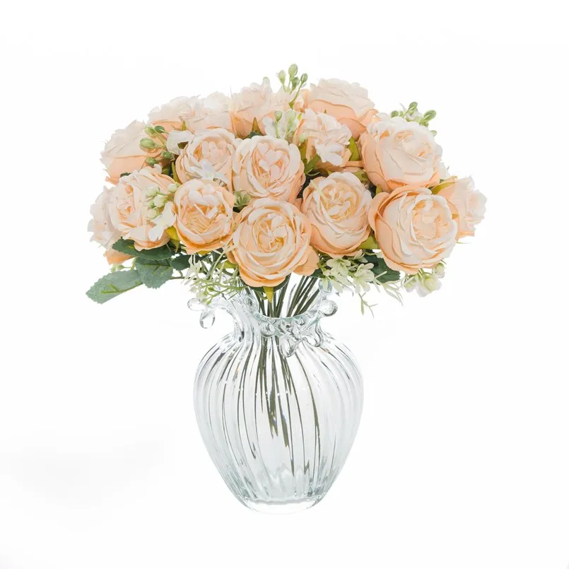 Künstliche Blume für Zuhause, Raumdekoration, Zubehör, Hochzeit, Sammelalbum, Pfingstrose, Süßigkeiten, Geschenkbox, Arrangement, Festival, Seidenrosenstrauß – Detail 13