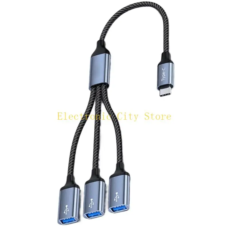 Type C To 2/3 Port Adapter Fast Speed Charging Data Transfer OTG Function HU8D