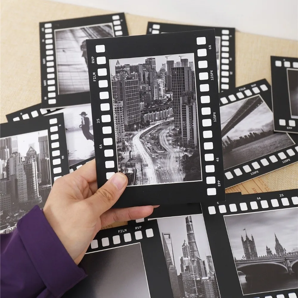 5PCS Creative Retro Movie Film Frame 6 in/7 in Handmade Film Paper Photo Frame Square Photography Frame Memory Keeping