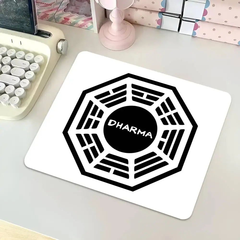 D-Dharma Initiative Athletic Mousepad Small LockEdge Mouse Pad For Gamers Computer Desk Pad Rectangular Anti-slip Rubber