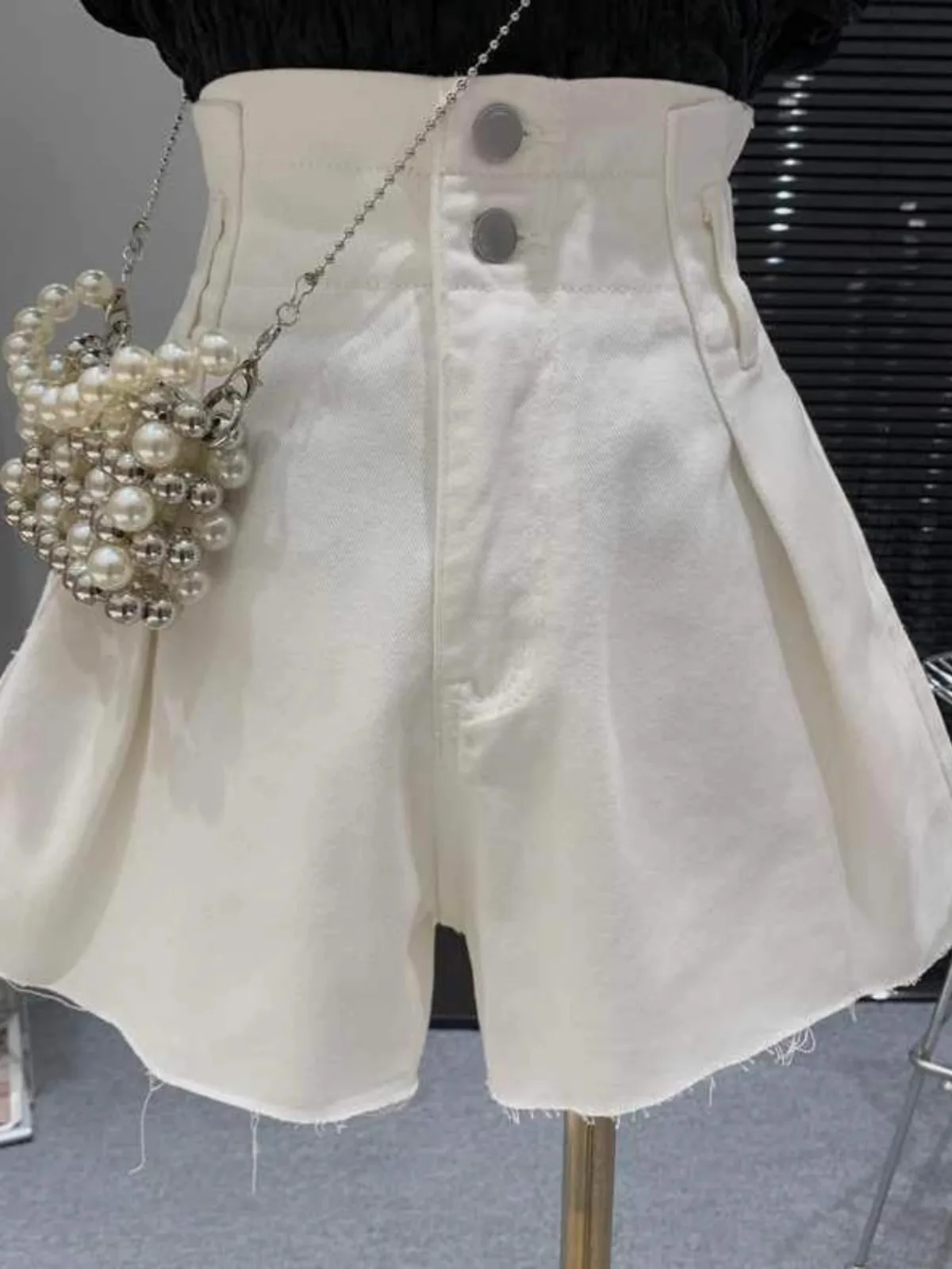 

High Waist A-Line Denim orts Women Summer New Korean Loose Slimming Versatile Wide Leg Pants Skirt High Waist orts