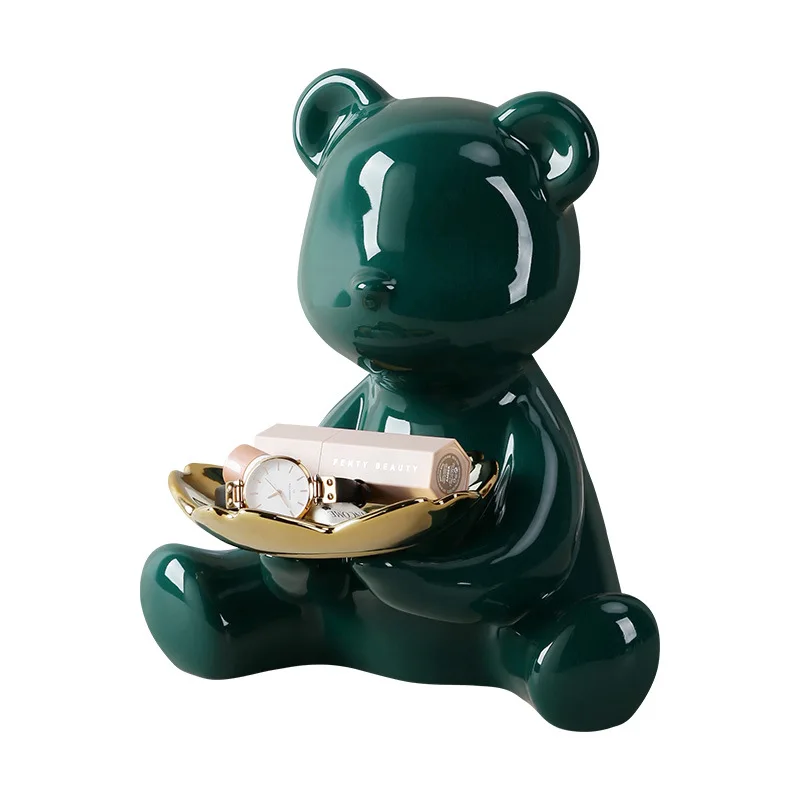 

Violent bear key storage entrance ornament living room decoration home jewelry desk light luxury housewarming gifts