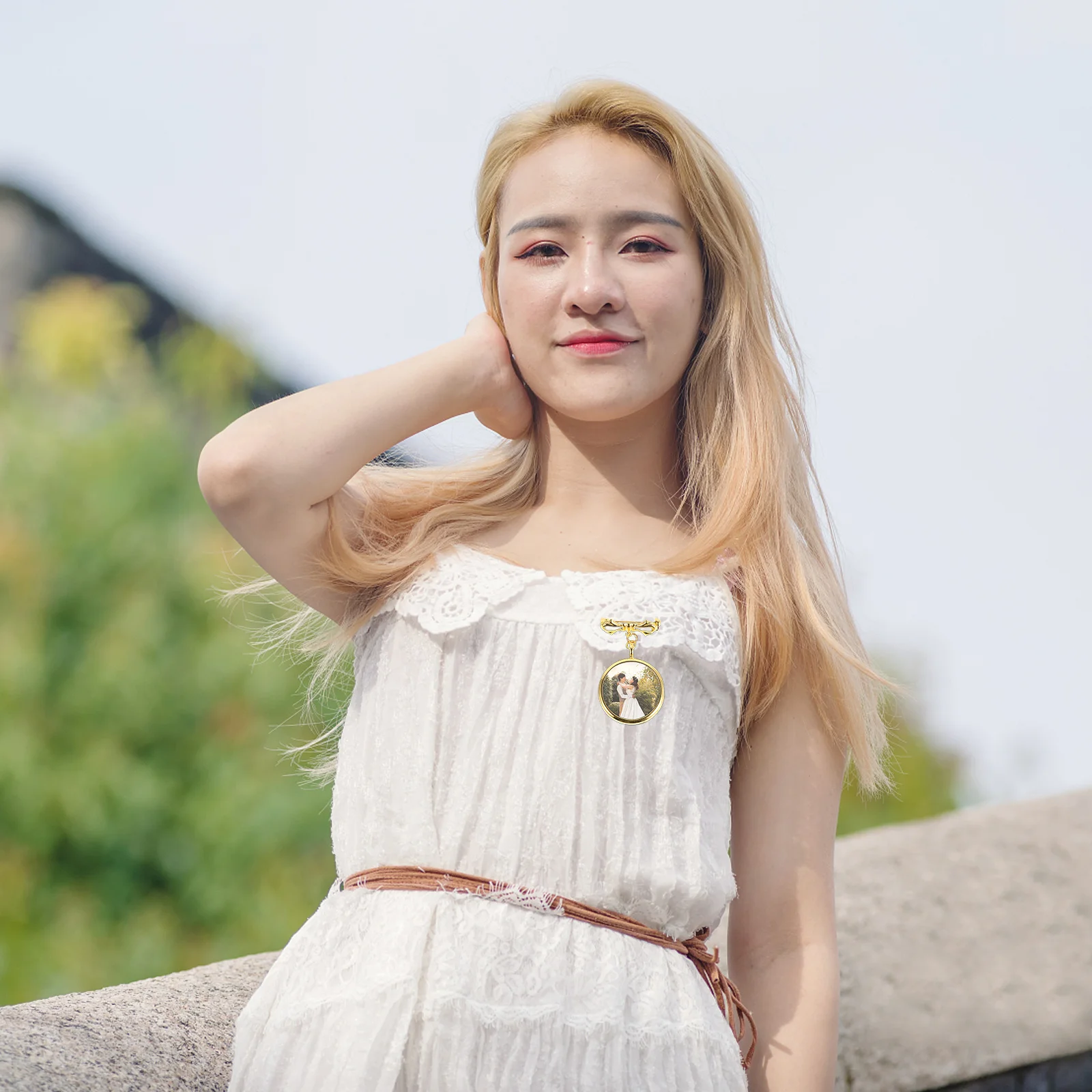 

Butterfly Alloy Brooch Photo Frame Pendant Wedding Memorial Bridesmaid Elegant Metal Pin Memory Keepsake Gift DIY Brooch Pin Kit