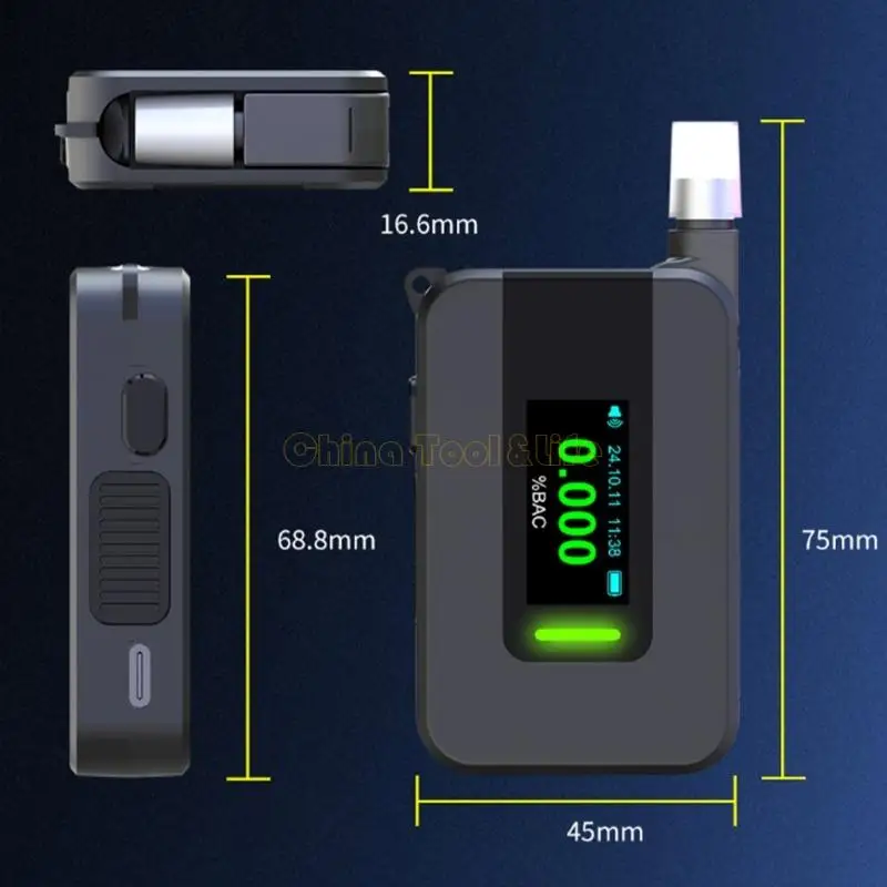 57qf Digital LCD Bôlinise Precisão Profissional Precisão Profissional Dispositivo teste etanol Detectores etanol para