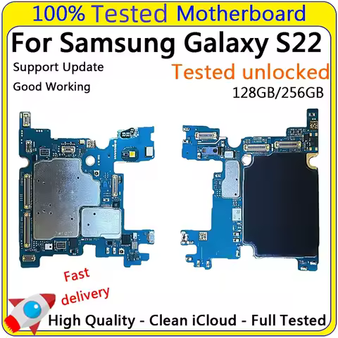 Fully Tested A+ Motherboard For Samsung Galaxy S22 5G S901B S901U 128GB 256GB Logic Board With Full Chips Unlocked Mainbaord
