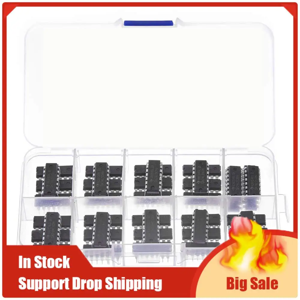 Top Deals 40Pcs(20Pcs 74Hcxx+20Pcs 74Lsxx) Series Logic IC Assortment Kit Digital Integrated Chip