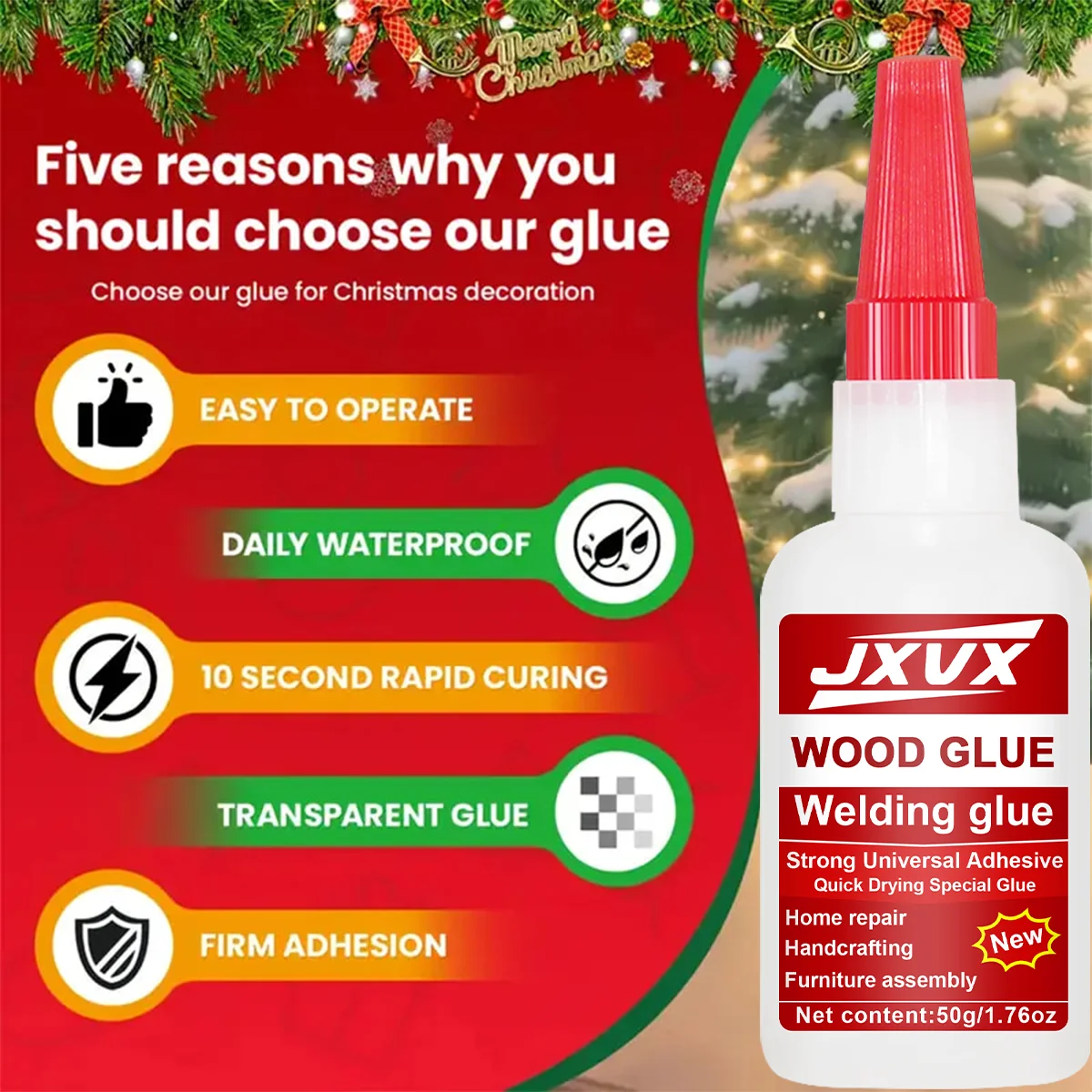 لحام سيراميك جديد JXVX 50 جرام مع غراء عالي المقاومة للزيت، أداة غراء قوية لإصلاح السيراميك الجاف الفوري، درجة حرارة عالية، أمان، غير أبيض، موزع دقيق للهدايا