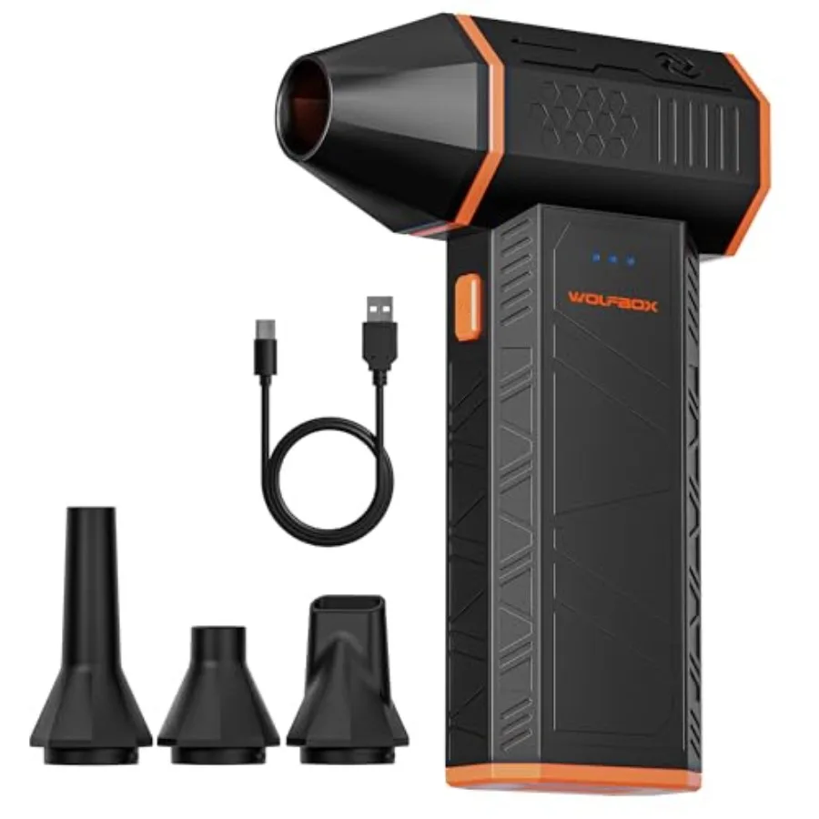 

MegaFlow 50 Compressed Air Duster-110000RPM Super Power Electric Air Duster 3-Gear Adjustable Mini Blower with Fast Charging Du