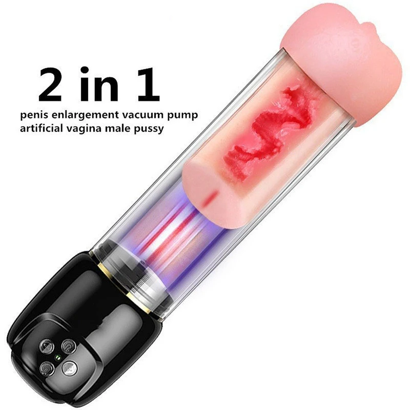 Electric Penis Enlargement Vacuum Pump with Vagina Male Pussy Penis Pump Male Masturbator Men Sex Toy Penis Extender Extension