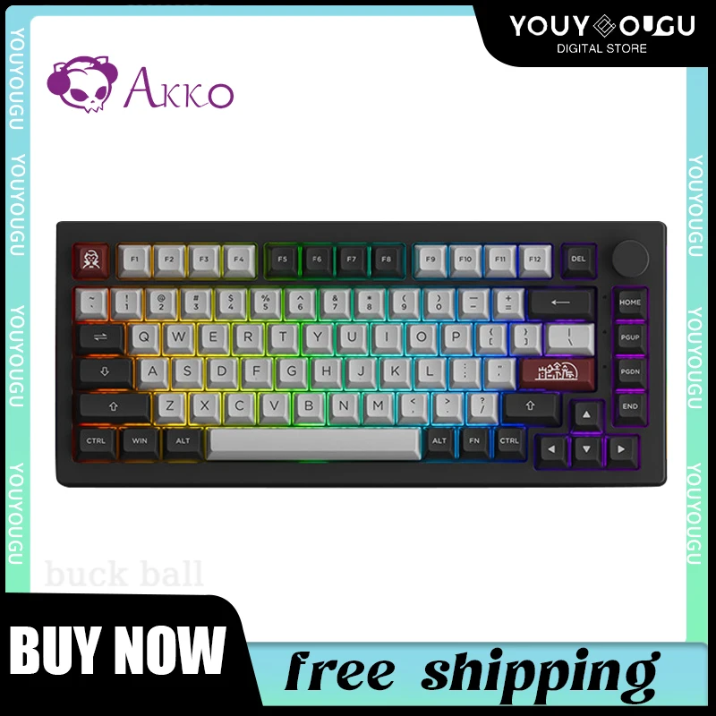 

Akko 5075B Plus Wireless Mechanical Keyboard 82keys 3-Modes RGB Backlight Bluetooth Hot-Swap Gasket For Office Gaming Keyboards