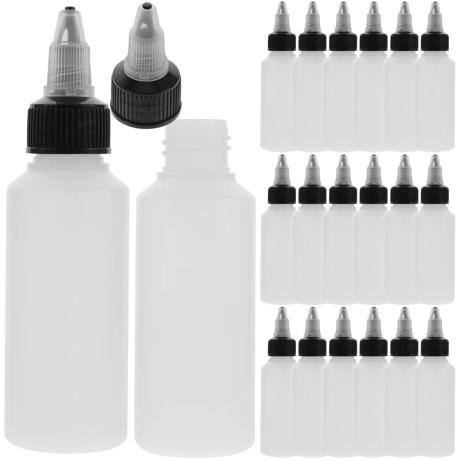 

20pcs 2 oz Squeeze Bottles Empty Transparent Refillable for Liquids Small Paint Pigment Dropper Portable Storage