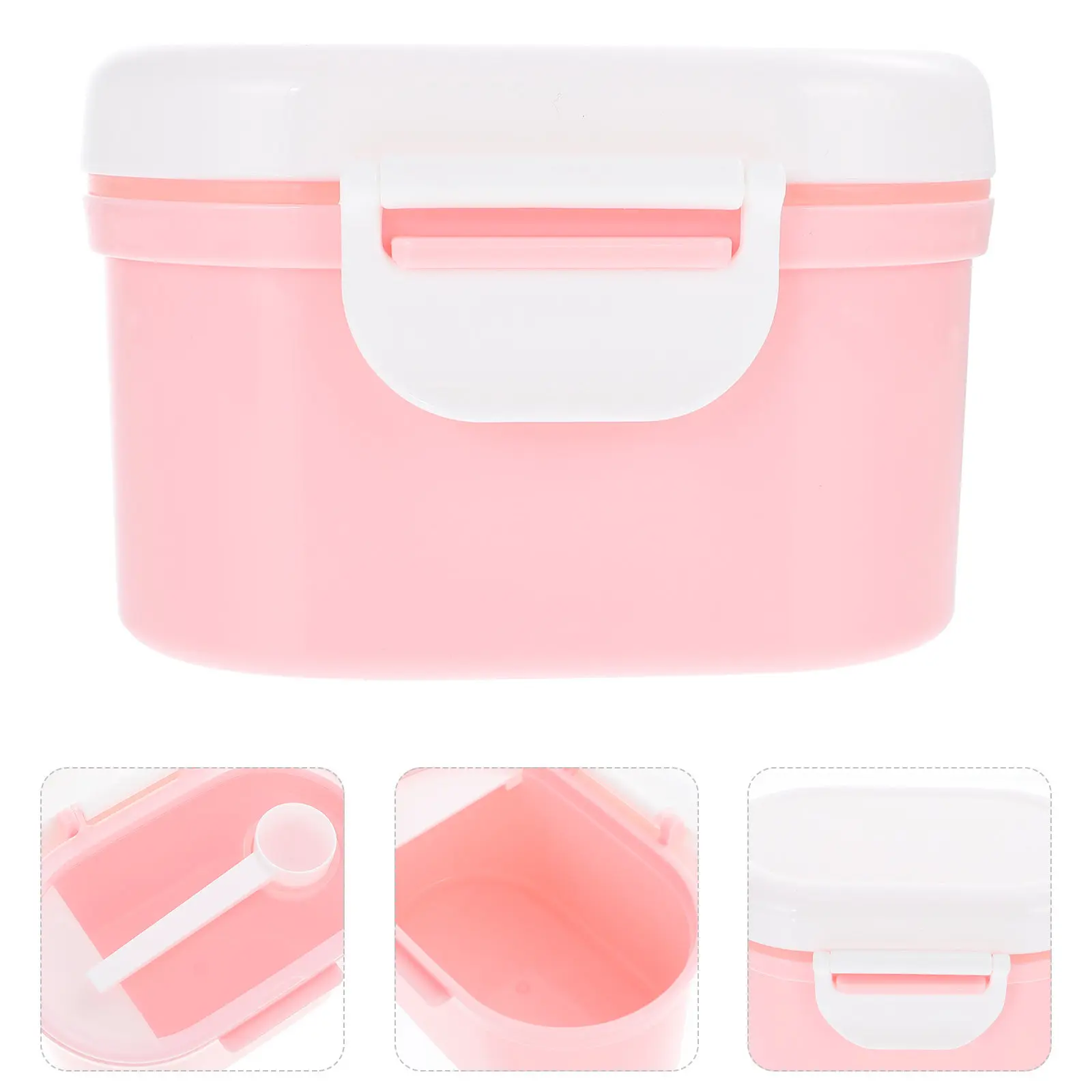 

Leakproof Portable Milk Powder Box with Separate Spoon Compartment for Formula Powder Dry Food Travel Baby Food Container Sealed