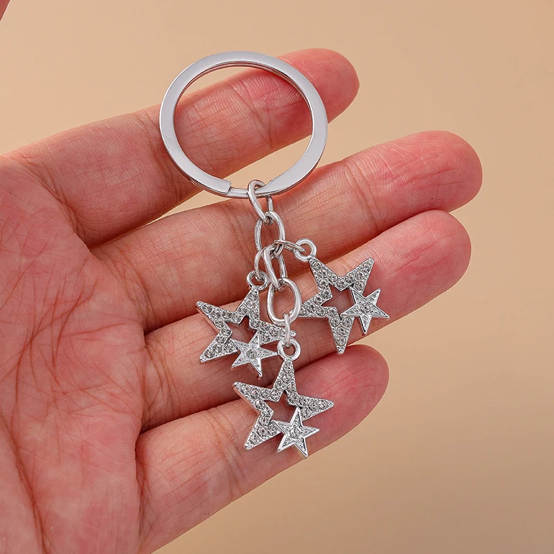 Aihua Y2K Schlüsselanhänger Kristall Stern Schlüsselanhänger für Frauen Männer Freundschaft Geschenk Handtasche Dekoration handgemachten Schmuck – Detail 4