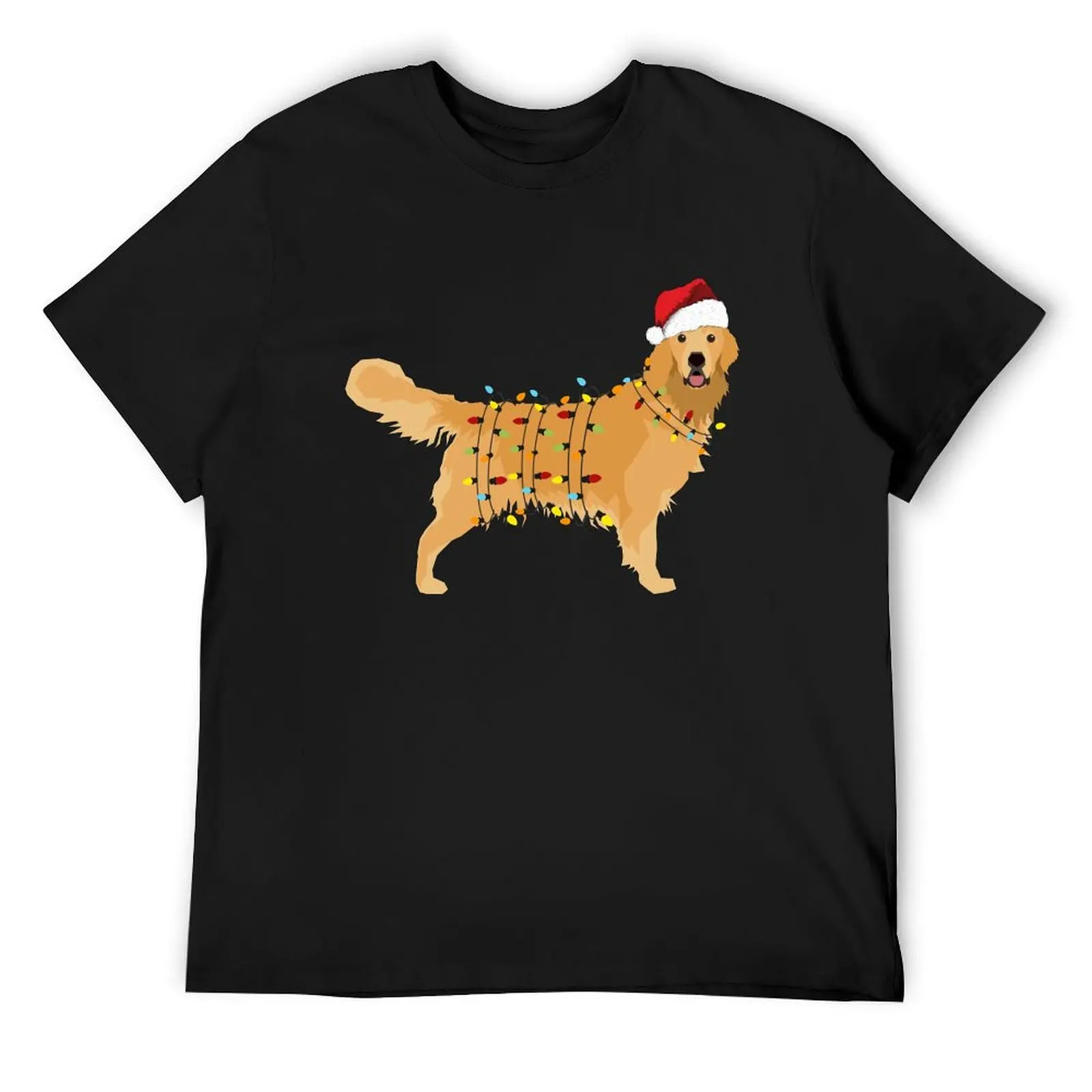 

Golden Retriever Holiday Christmas Light T-Shirt vintage new gifts and t-shirts summer 2025 slim fit t shirts for men