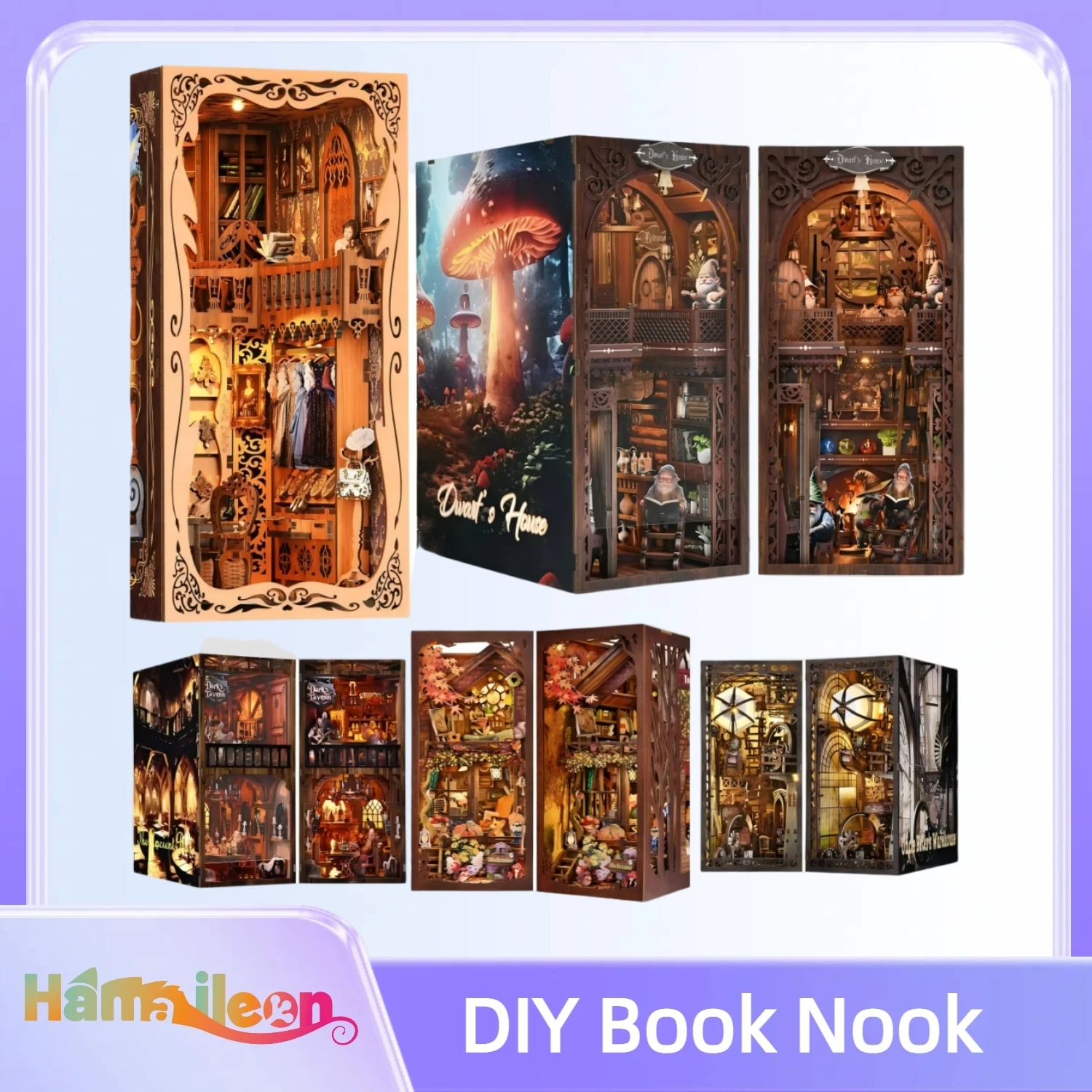 

Hamaileon 3D Puzzle Kit, DIY Wooden Model Building Set Kit Miniature DollHouse,Home Decor Wood Craft Gift for Christmas Birthday