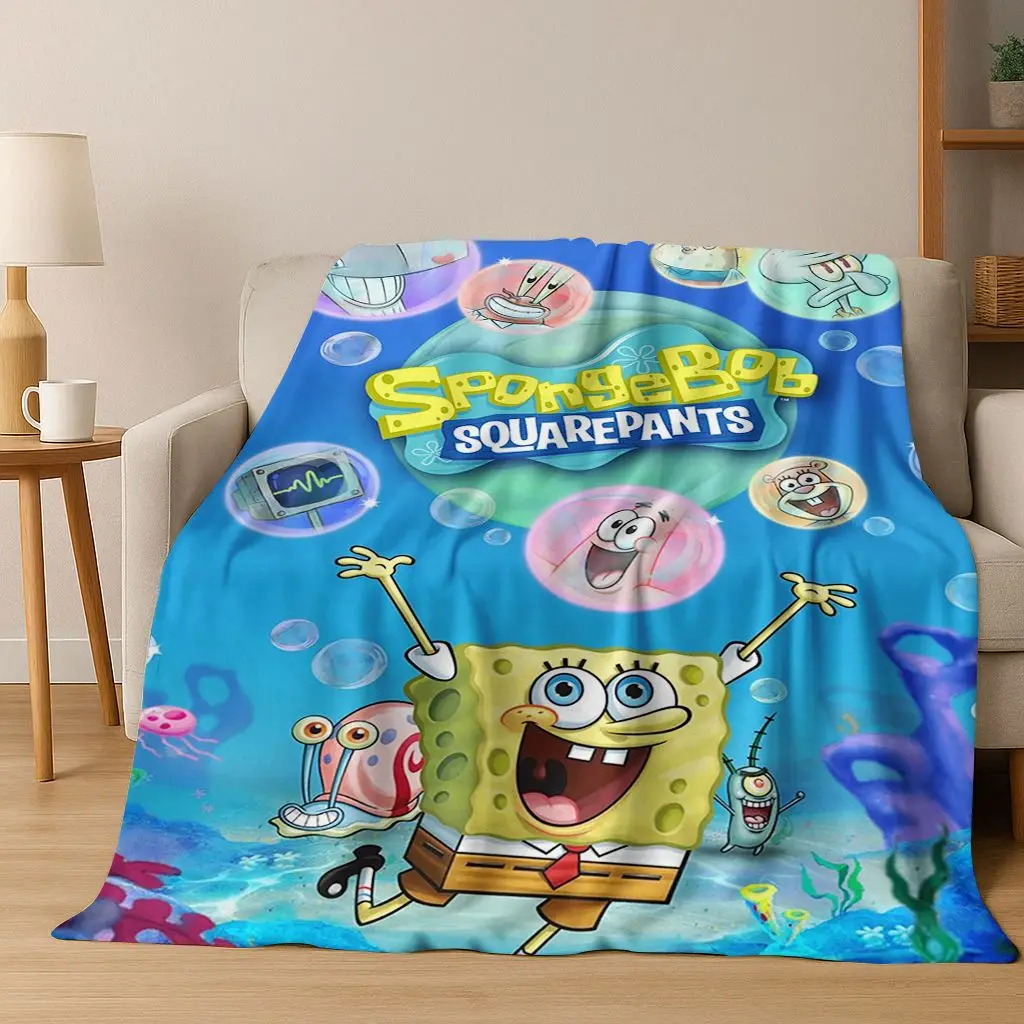 الكرتون S-سبونجبوب سكوير باتريك ستار الفانيلا بطانية لينة رمي بطانية للسرير غرفة نوم غرفة المعيشة السفر نزهة هدية