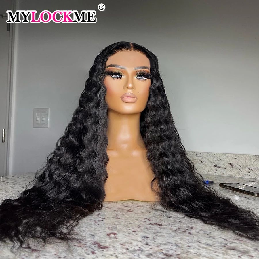 Deep Wave 13x6 HD Lace Frontal Wig 30 32 34 Inch Transparent 13x4 Water Wave Lace Frontal Human Hair Wigs For Women 4x4 Lace Wig