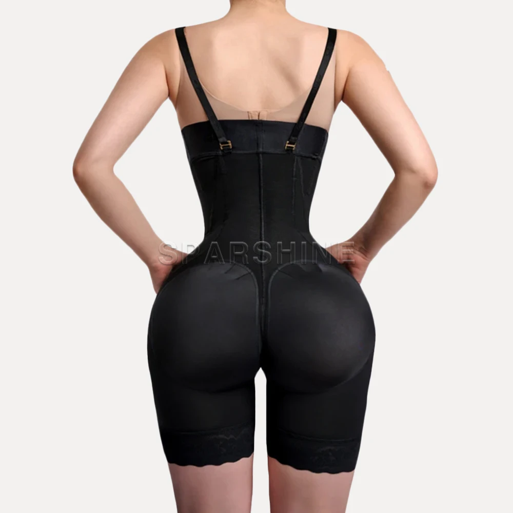 Women Adjustable shoulder strap Body Hourglass Girdle - Rib-height, Mid-leg Women Waist tight hip lifting pants