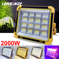 2000Watt Solar Outdoor Camping Light Portable Lantern Emergency Floodlight USB Tent Work Lamp Flashlight Warnning  Lighting SOS