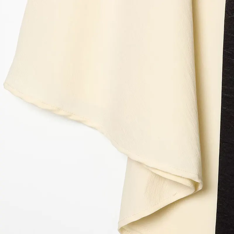 Nlzgmsj 2026  Elegant Women Asymmetric Hem Blouse With Long Scarf Decor Loose Casual Shirt For Daily Party Streetwear view 5