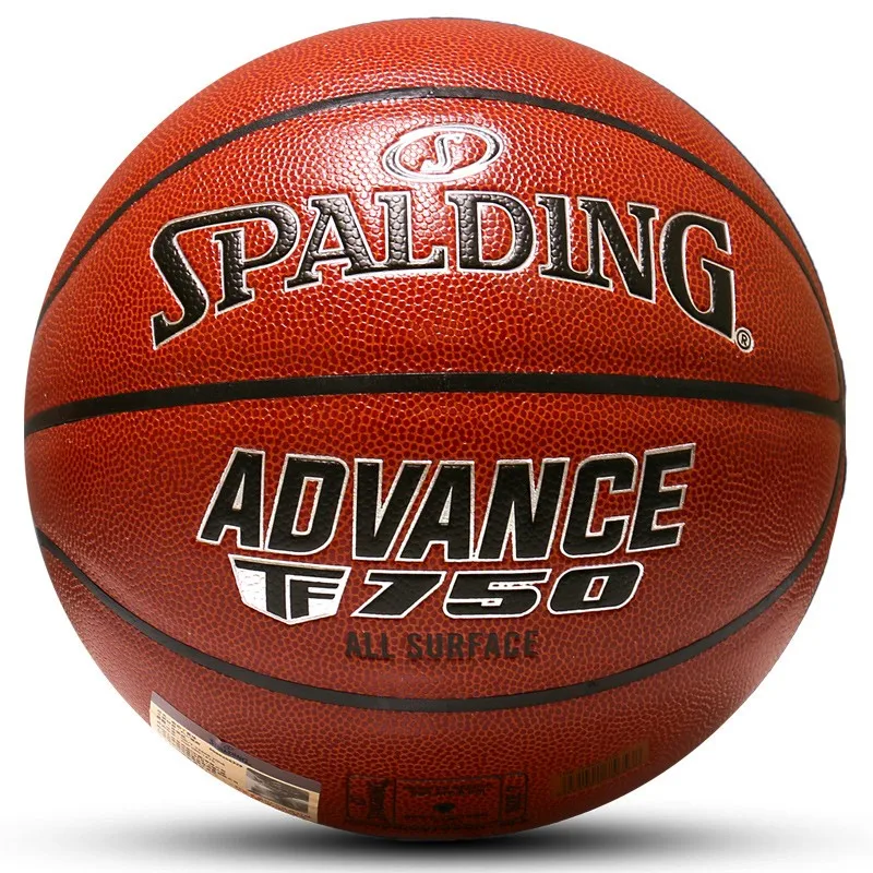Bola de Basquete Spalding TF750 Série Número 7 para Piso de Madeira Interno, Série de Alta Qualidade para Estudantes e Adultos, Suprimentos para Fãs de Esportes e Fitness