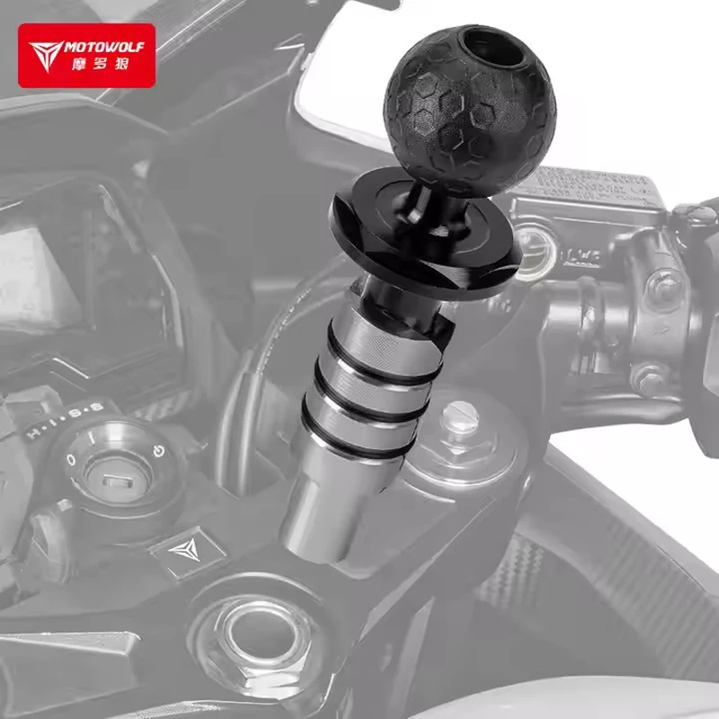Motorbike Outdoor Riding Modified Accessories Mobile Phone Sports Camera Mount Adapter Ball Head Aluminium Alloy Fork Ball Head view 3