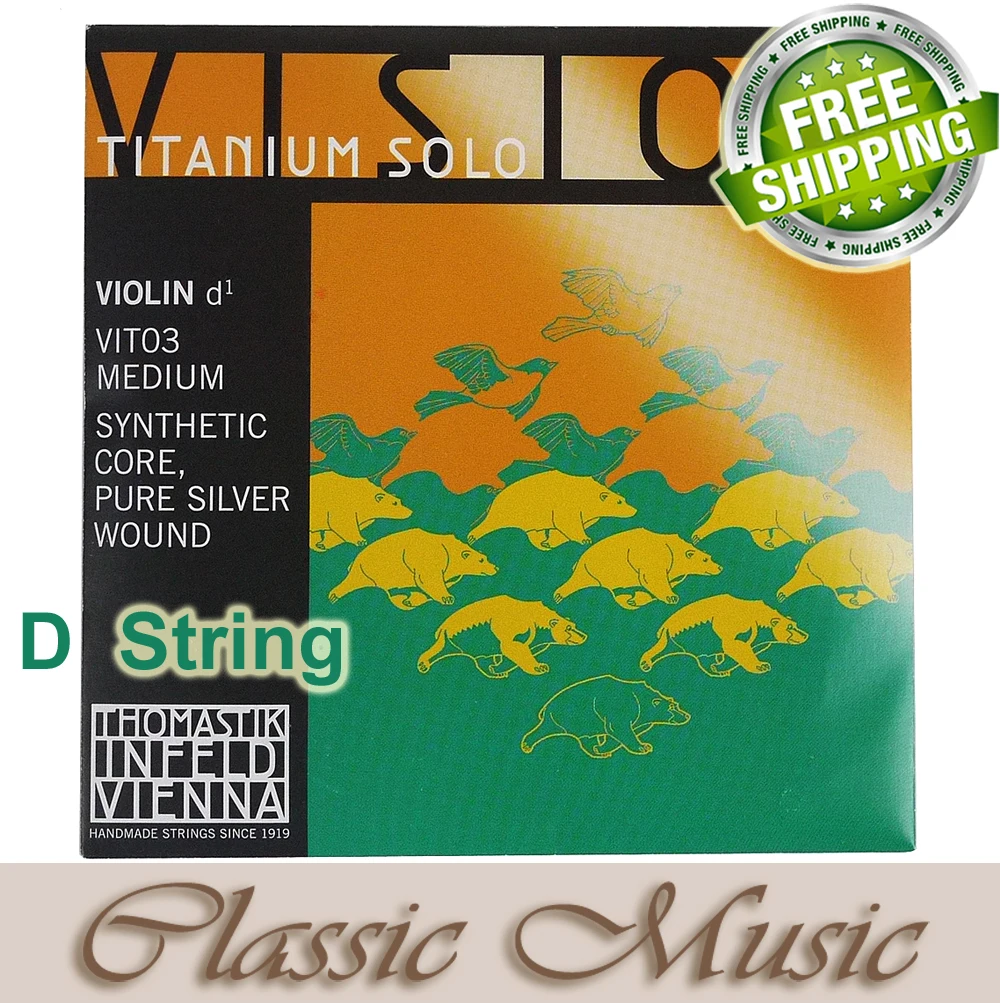 OriginalThomastik Vision Titanium Solo Violin Strings (VIT100),Full set ,Set 4/4 Medium. Made in Austria. free shipping,