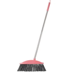 Sweeping Broom Stainless Steel Home Cleaning Thickened Hygiene (Pink Single Set) Dustpan Office Outdoor