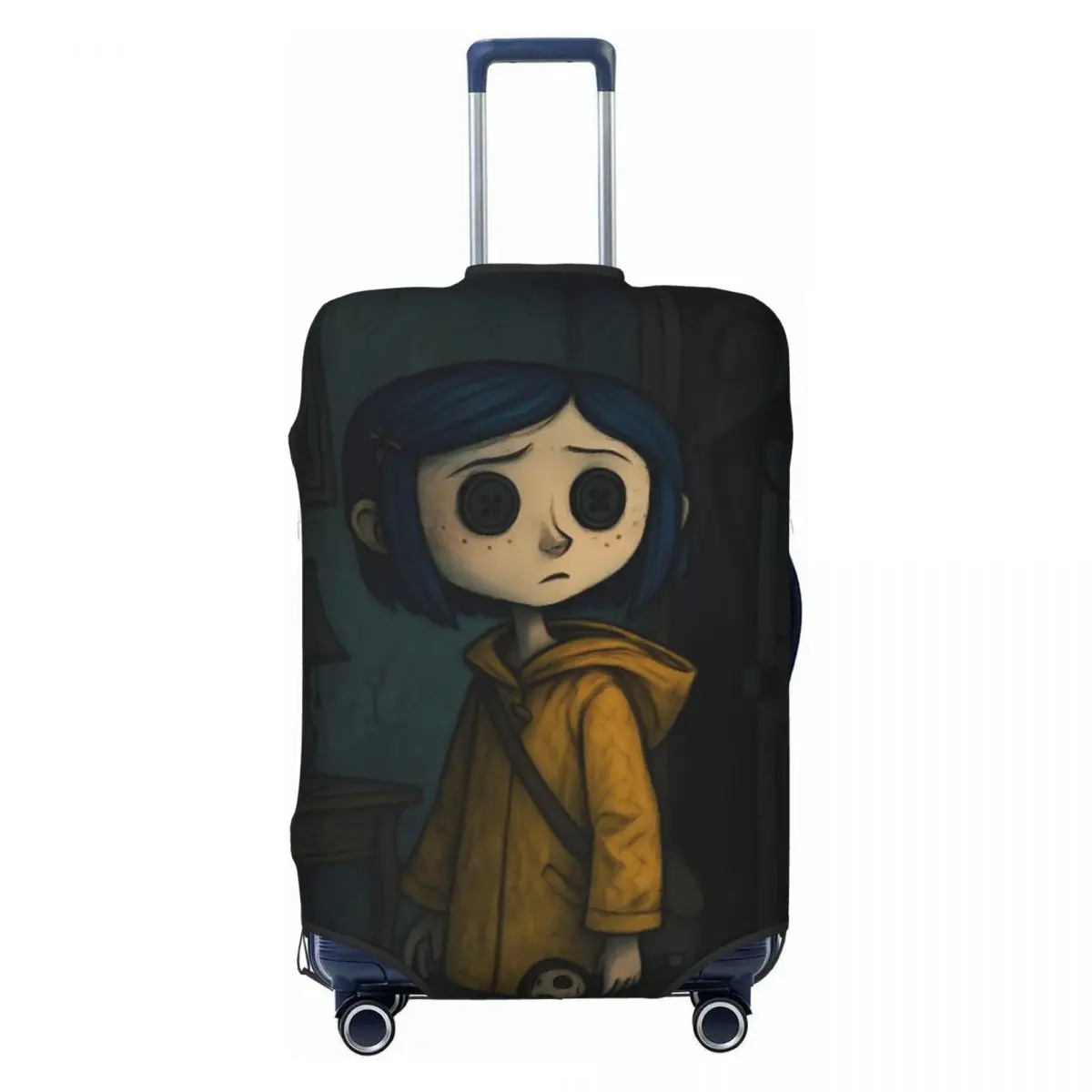 

Custom The Other Mother Coraline Travel Luggage Cover Elastic Horror Scary Movie Suitcase Cover Protector Fit 18-32 Inch