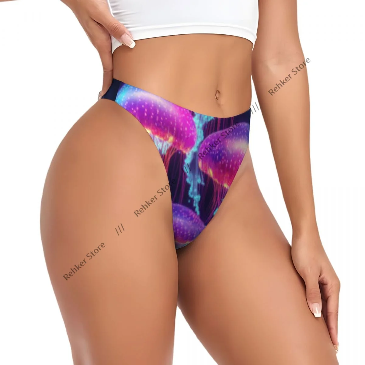 Sexy Panties Jellyfish Underwater Scene Thongs Underwear Women Lingerie Breathable G-string