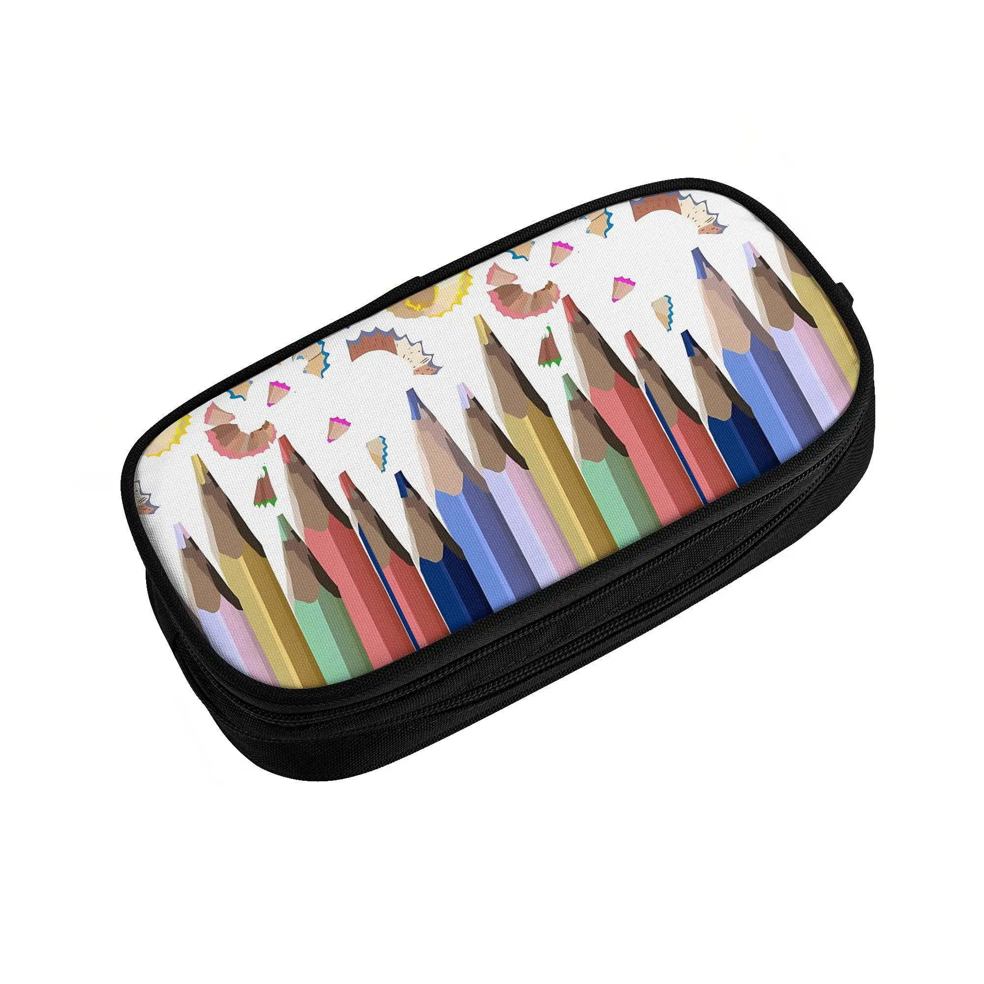 1 piece Stylish Colorful Pencils Pencil Case Boys Pen Bag Back To School Office Stationery Bag