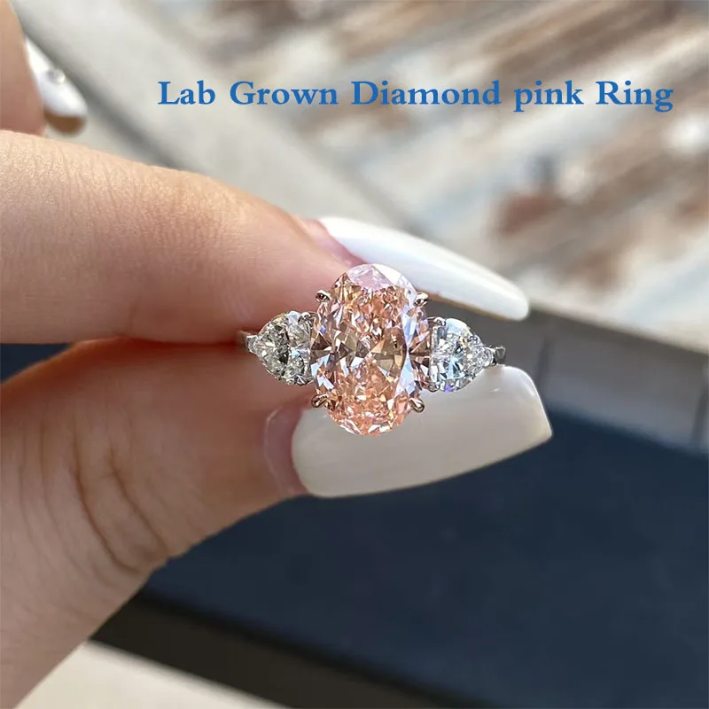 

2.0CT Необычное обручальное кольцо с розовым сердечком CVD HPHT, выращенное в лаборатории бриллиант, 14-каратное золото, сертификат IGI