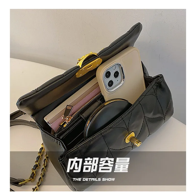 2024 new bag female niche design women\'s bag summer sense chain small bag single shoulder crossbody small square bags